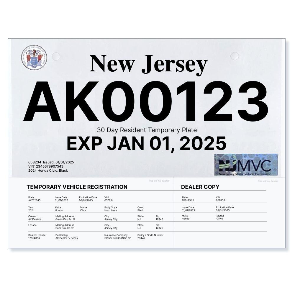 Temp Tag Paper - NJ